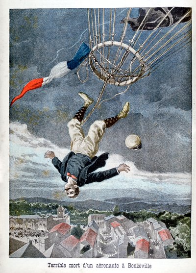 En aeronauts död över Beuzeville, Frankrike, 1899 av Unbekannt