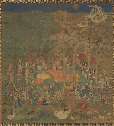 Den historiska Buddha Nehan-zus död, 1300-talet. av Unbekannt