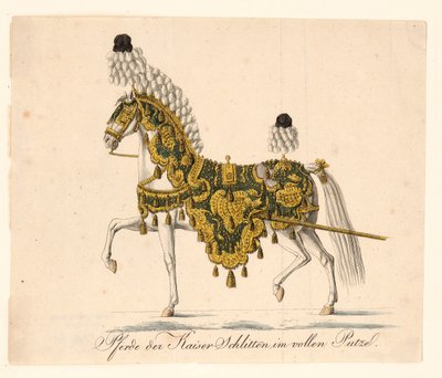 Dekorerade hästmöbler från kejsarnas ceremoniella hästdragna vagnar, 1815 av Unbekannt