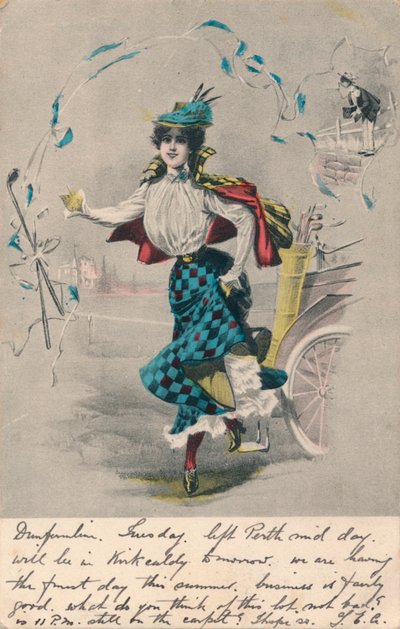 Dekorativ kvinnlig golfare 1, c1904 av Unbekannt