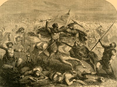 Saxarnas nederlag av Arthur, c1890. av Unbekannt