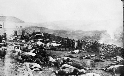 Försvar av citadellen i Rachaya, drusernas uppror, Jabal al Druze, Syrien, 1925 av Unbekannt