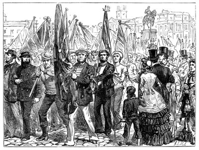 Demonstration av sjömän, 1800-talet, 1900 av Unbekannt