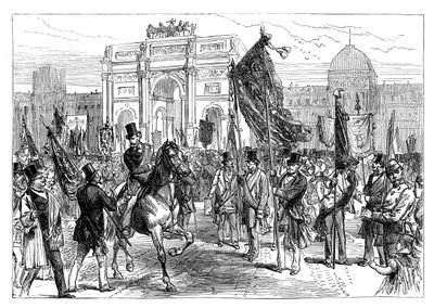 Demonstration av frimurarna i Paris, Frankrike, 1870 slutet av 1800-talet av Unbekannt