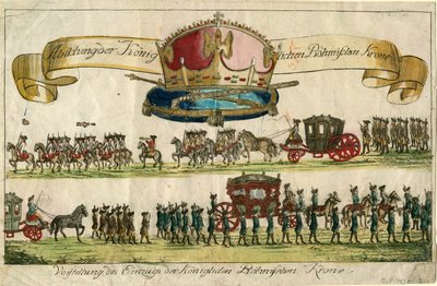 Avbildning av Royal Bohemian Crown: Presentation av Royal Bohemian Crowns inträde, 1743. av Unbekannt