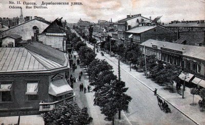 Deribasovskaya Street, Odessa, Ryssland, mitten av 1800-talet av Unbekannt