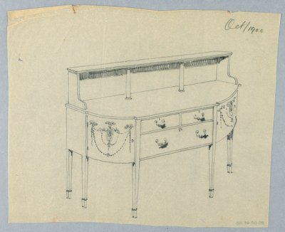 Design för skänk med nyklassisk prydnad, oktober 1900 av Unbekannt
