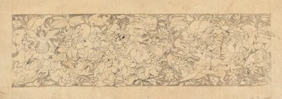 Design av sammanflätade djur och växter, 1700-1800-talet. av Unbekannt