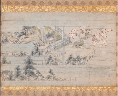 Fristående avsnitt från rulla ett från En lång berättelse för en höstnatt... ca. 1400. av Unbekannt