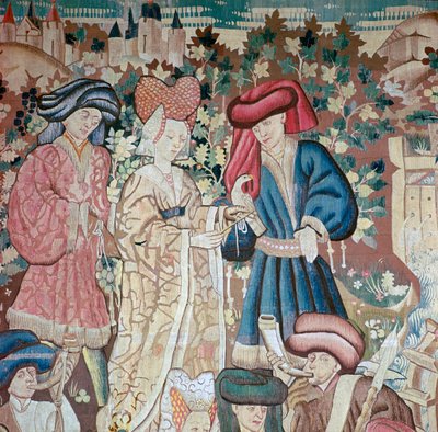 Detalj från Devonshire Hunting Tapestries, 1400-talet av Unbekannt
