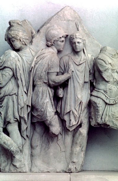 Detalj från Telephus-frisen av Pergamonaltaret, 164-156 f.Kr av Unbekannt