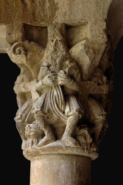 Detalj av en huvudstad i klostret Sant Pere de Galligants, 1100-talet av Unbekannt