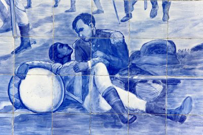 Detalj av en mosaik som visar Brasiliens kamp för självständighet, Cachoeira, Brasilien av Unbekannt