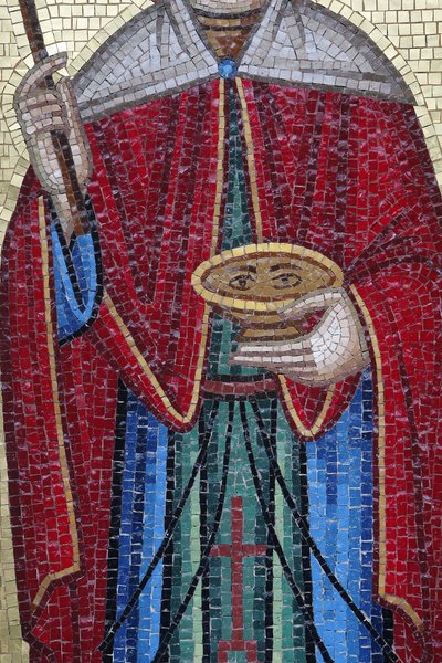 Detalj av en ortodox mosaik i en Troodos-villa. Santa Paraskevi (Saide Paraskeva av Unbekannt