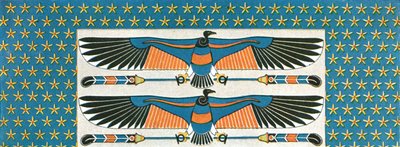 Detalj av takmålning i Bekenranefs grav i Sakkara, Egypten, 1928. av Unbekannt