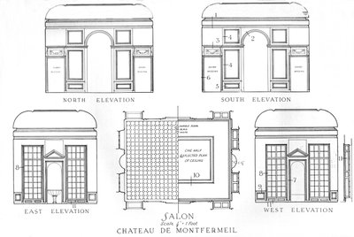 Detaljer om salongerna, Chateau de Montfermeil, Paris, 1924 av Unbekannt