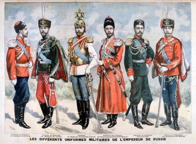 Olika ryska militäruniformer av kejsaren, 1896 av Unbekannt