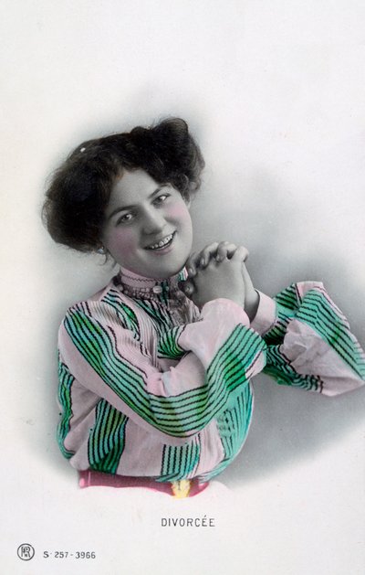 Skilsmässa, vintage franskt vykort, c1900 av Unbekannt