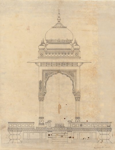 Kupolformad paviljong, ca. 1830. av Unbekannt