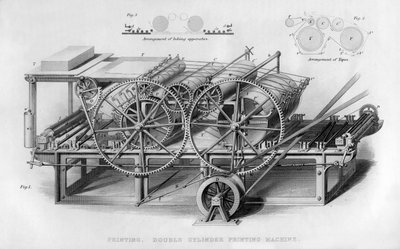 Dubbelcylindrig tryckmaskin, 1866 av Unbekannt