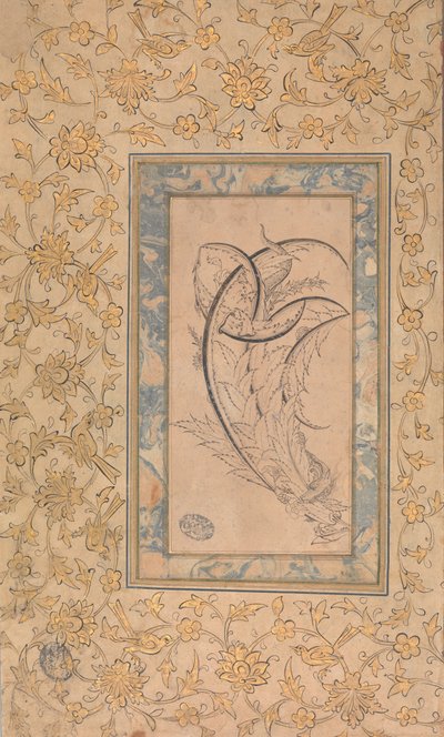 Drake lindad runt Saz Leaves, ca. 1550-70. av Unbekannt