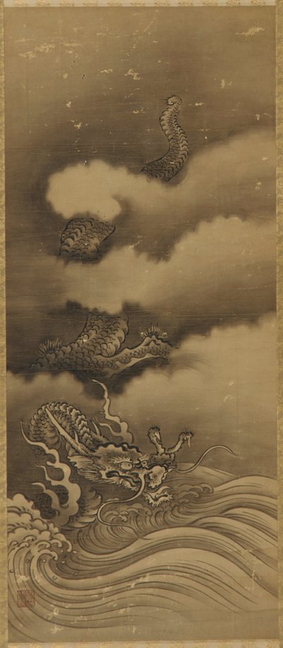 Draken och vågorna, Edo-perioden, 1615-1868. av Unbekannt