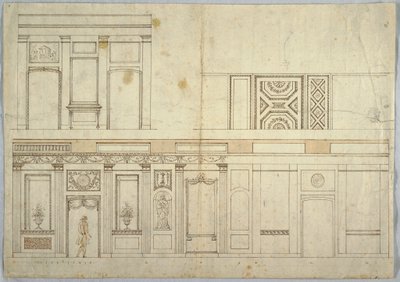 Ritning, design för en inredning, 1800–1820 av Unbekannt