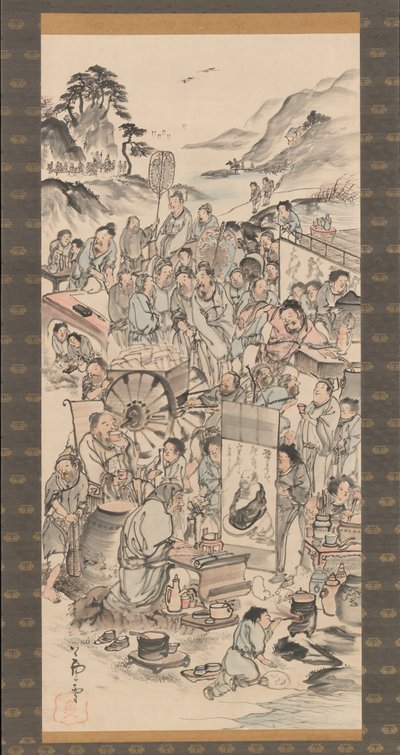 Drinking Festival of the Eight Immortals of the Wine Cup, sent 1700-tal. av Unbekannt