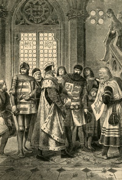 Hertig Rudolf IV som grundare av Stephen Cathedral, c1360, 1890. av Unbekannt