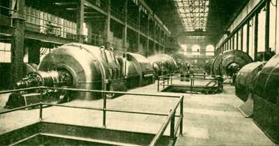 Dynamos vid Great Underground Generating Station på Lots Road, Chelsea, 1930. av Unbekannt