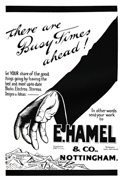 E. Hamel & Co.-annons - Det är hektiska tider framför oss!, 1919 av Unbekannt