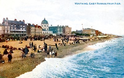East Parade från piren, Worthing, Sussex, tidigt 1900-tal av Unbekannt