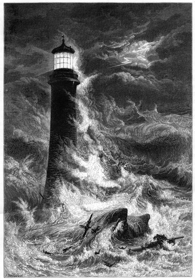 Eddystone fyr, 1800-talet av Unbekannt