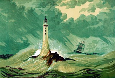 Eddystone fyr, c1850 av Unbekannt