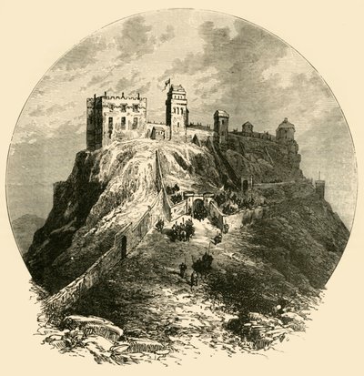 Edinburgh Castle, som det var före belägringen 1573, 1890. av Unbekannt
