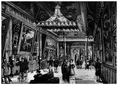 Edisons glödlampor lyser upp ett konstgalleri i New York, 1882 1956 av Unbekannt
