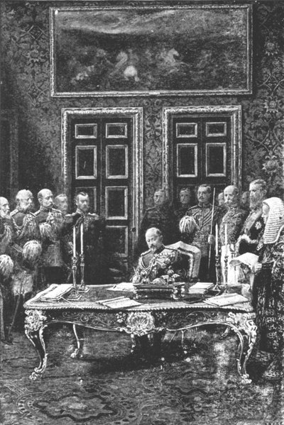 Edward VII utför sin första statsakt...24 januari 1901. av Unbekannt