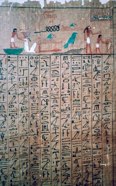 Egyptiska hieroglyfer från en dödsbok av Unbekannt