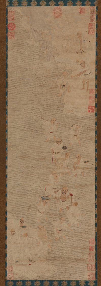 Arton Luohans korsar en flod, Mingdynastin, 1500-1600-talet. av Unbekannt