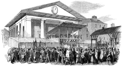 Valhusting i Covent Garden under valet i Westminster, London, 1852 av Unbekannt