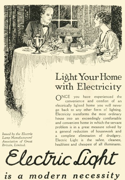 Elektriskt ljus är en modern nödvändighet, 1920. av Unbekannt