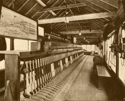Elektromekanisk signalkabin vid Victoria, Southern Railway, 1930. av Unbekannt