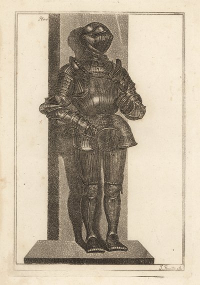 Elegant dräkt med räfflad rustning som kom med Lord Warwick från Tyskland av Unbekannt