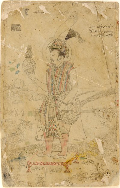 Kejsar Jahangir håller en klot, tidigt 1700-tal. av Unbekannt