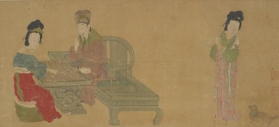 Kejsar Minghuang och gemål Yang spelar Weiqi, Ming eller Qing dynastin, 1600-talet. av Unbekannt