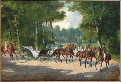 Kejsarinna Elisabeth i en vagn i Wiens Prater, ca 1860. av Unbekannt