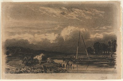 English View, efter Jules Dupré, 1800-tal. av Unbekannt