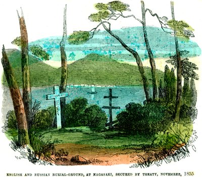Engelsk och rysk gravplats i Nagasaki, säkrad genom fördrag, november 1855, 1856 av Unbekannt