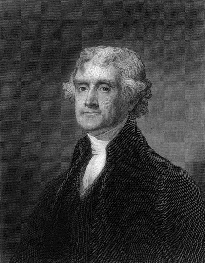 Gravyr av Thomas Jefferson (s/v foto) av Unbekannt