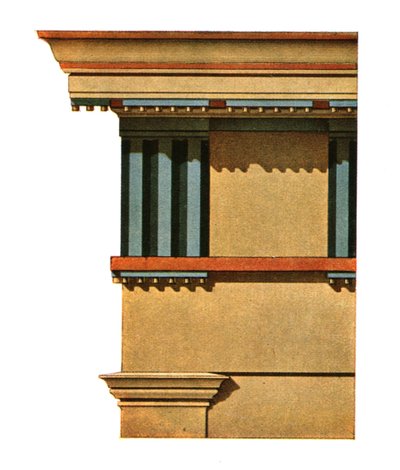 Entablatur av prostylos i Selinunte, Italien, 1928. av Unbekannt